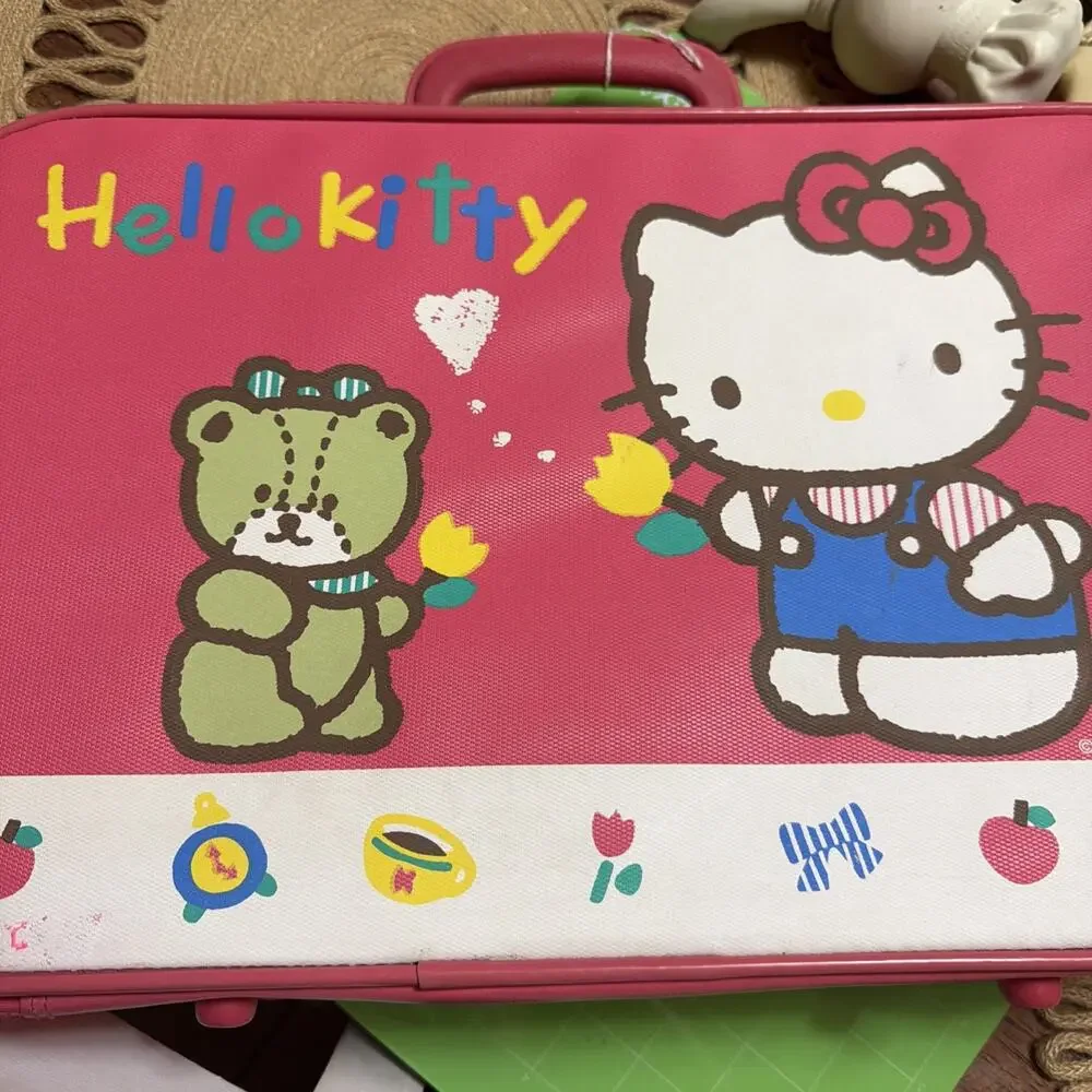 Hello Kitty Vintage Suitcase Cat Bear 1988 Luggage Travel Case Bag Sanri0 RARE